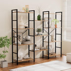 GRUSIGN Triple 4 Tier Book Shelf, Modern Bookcase Shelf, Freestanding Large - Image 2