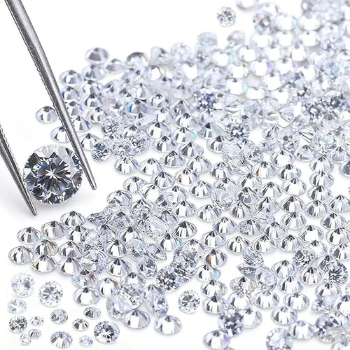 0.9-8mm 10-1000pcs CZ Zircon 5A Round Machine Cut White Cubic Zirconia Loose CZ by AierCrystal