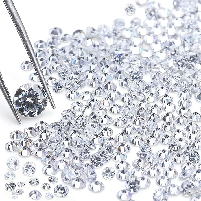 0.9-8mm 10-1000pcs CZ Zircon 5A Round Machine Cut White Cubic Zirconia Loose CZ by AierCrystal