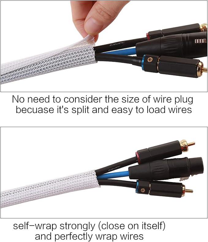 Alex Tech 10ft - 1 inch Cord Protector Wire Loom Tubing Cable Sleeve Split - Image 2