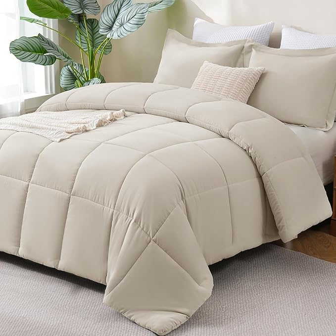 CozyLux Twin/Twin XL Comforter Set Beige by CozyLux