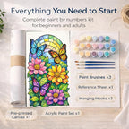 Quelvyn Stained Glass Butterfly Paint by Numbers Kit - Image 3