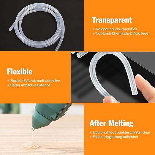30 Pack Long Mini Hot Glue Stick Rolls, Each 3 FT Long x 0.27" Diameter Glue - Image 4