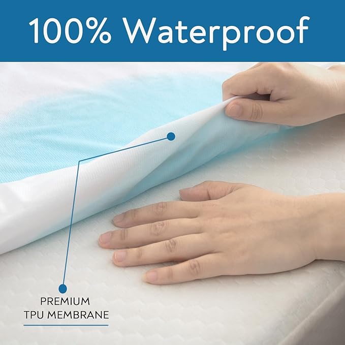 King Mattress Protector 2 Pack King Size Mattress Cover Protector Fitted Sheets - Image 3