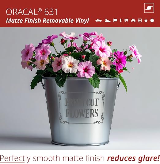 ORACAL 631 Matte Storm Grey Vinyl Durable Roll Easy to Weed Permanent Adhesive - Image 3