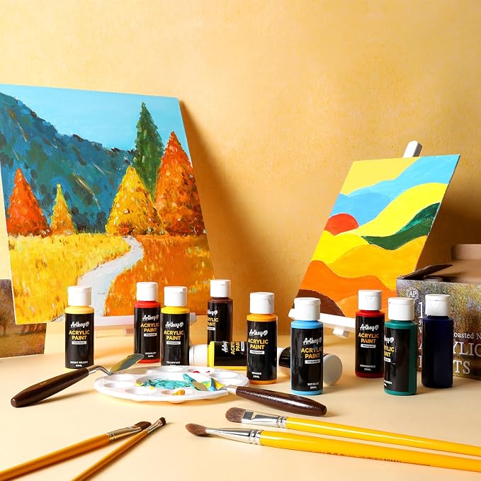 Artkey Acrylic Paint Set, 16 Colors 2 oz/59 ml Acrylic Paint Kit - Image 6