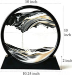 Moving Sand Art Picture- Sand Art Liquid Motion 3D Sandscape, Round Glass Frame - Image 2
