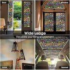 Colorful Purple Red Yellow Iris Flowers Stained Glass Window Films Decorative - Image 5