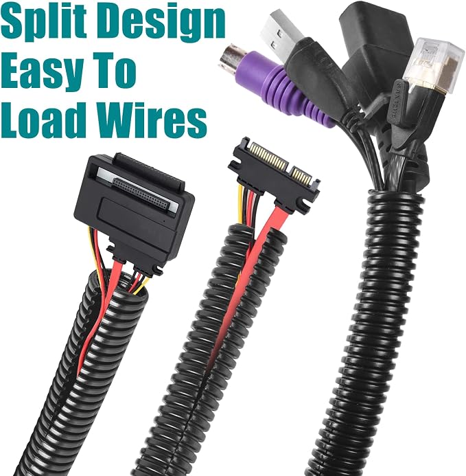 1/2 Inch Wire Loom Split Tubing - 15 ft Cord Protector Electric Wires Covers - Image 5