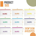 YOPCDJ 20PCS Mesh Zipper Pouch Bags, A4 13x9 Inches Waterproof Mesh Bags - Image 2