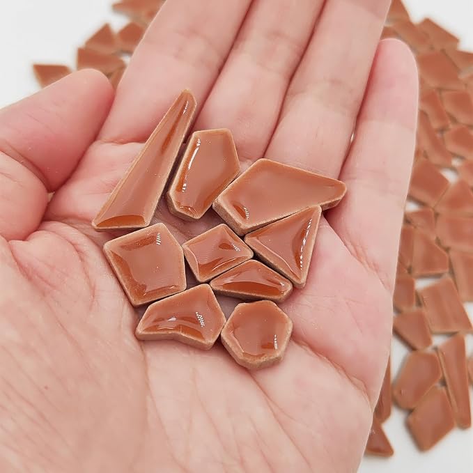 200g Ceramic Mosaic Tiles for Crafts, Irregular Stained Ceramic 0.2"x0.8" - Image 3
