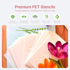 50PCS Flower Stencils for Painting, Small Botanical Stencils for Crafts Reusable - Image 2
