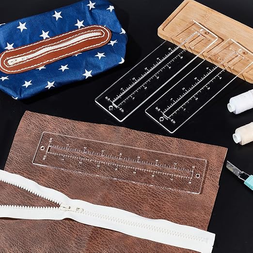 PH PandaHall 6pcs 3 Sizes Zipper Making Template Set, Acrylic Zip Pocket - Image 5