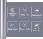 RENLITONG Reflective Dark Gray Heat Transfer Vinyl - Image 6