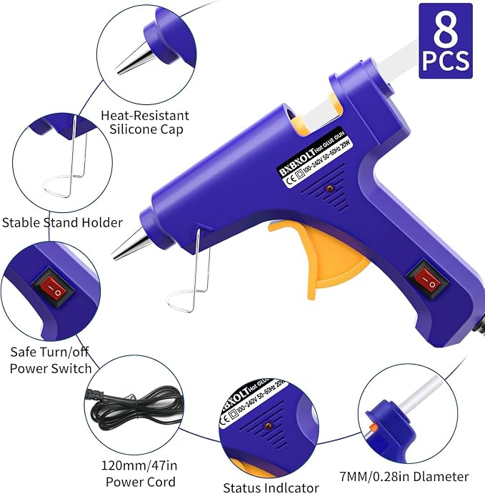 Mini Hot Glue Gun Set for Class Project, Small Glue Gun Hot Melt Arts Craft DIY - Image 2