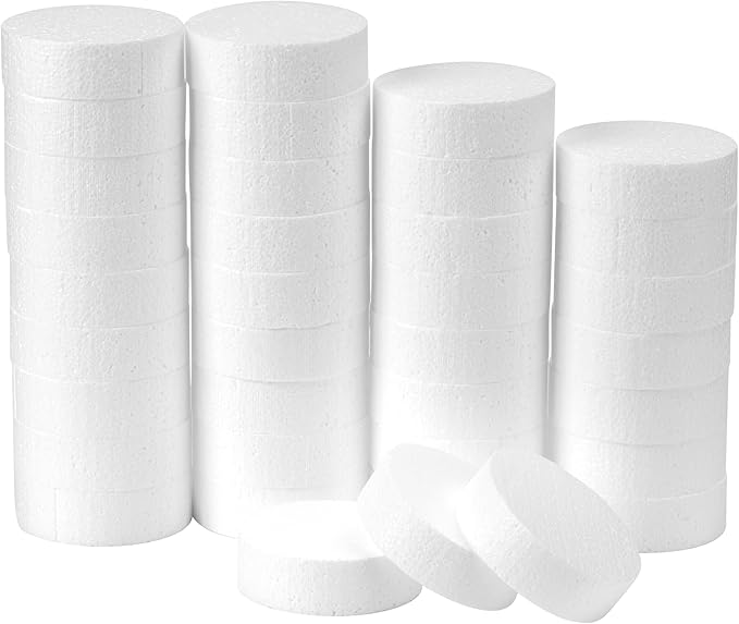 Crafare 3 Inch Foam Circles for Crafts 36 Pack 1 Inch Thick Round Polystyrene by Crafare