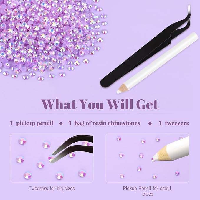 8000PCS 3mm Resin Jelly Rhinestones in Bulk, Bedazzling Flatback Crystals - Image 7