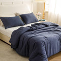 ROSGONIA Oversized Queen Comforter Navy Blue by ROSGONIA