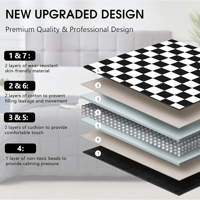 Black Checkered Weighted Blanket - Image 3