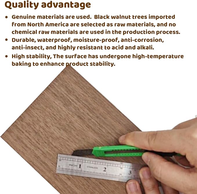 MUXGOA 20 Pcs Walnut Wood Sheets, Unfinished Thin Lumber Solid Wood - Image 3