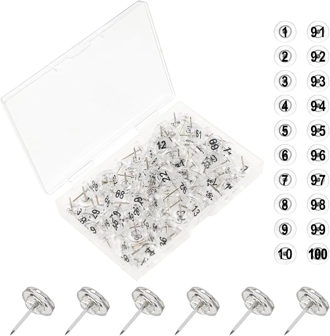 ELANE 100 Pcs Thumb Tacks for Wall Hangings, Flat Thumb Tacks and Push Pins by ELANE
