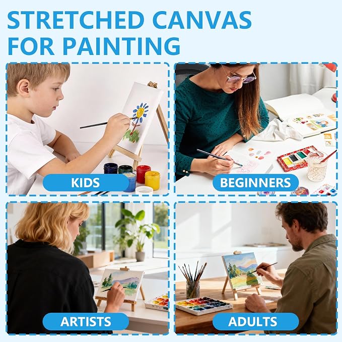 ESRICH Stretched Canvas for Painting 5x7, 60 Pack Small Canvases for Painting - Image 6