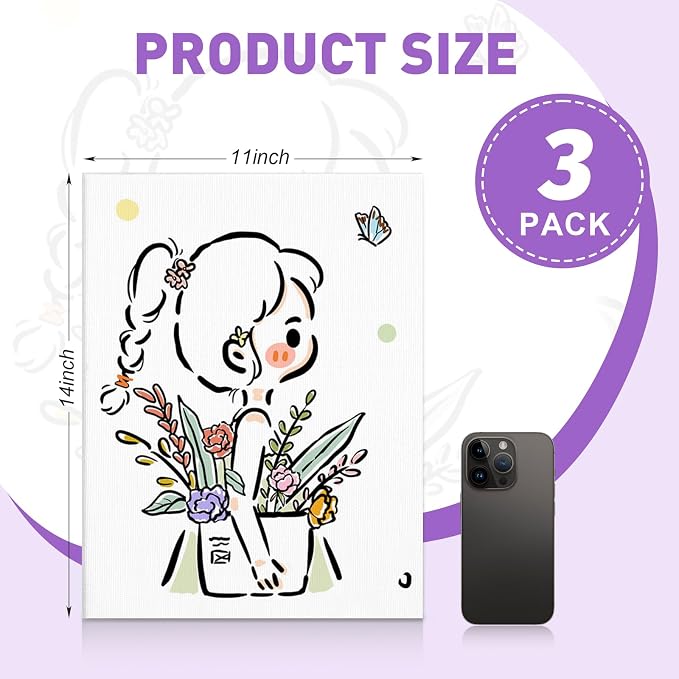 ESRICH Canvas Boards for Painting, 3 Pack Canvases for Painting 11x14 Cotton - Image 2