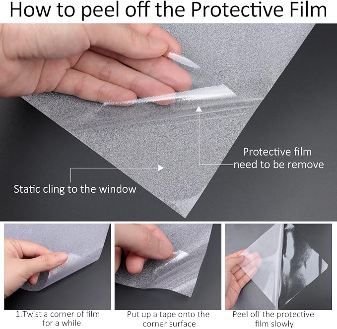 HIDBEA Frosted Window Privacy Film Heat Control UV Blocking, Static Cling - Image 6