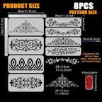 FINGERINSPIRE 8Pcs Art Nouveau Decorative Patterns Stencil - Image 2