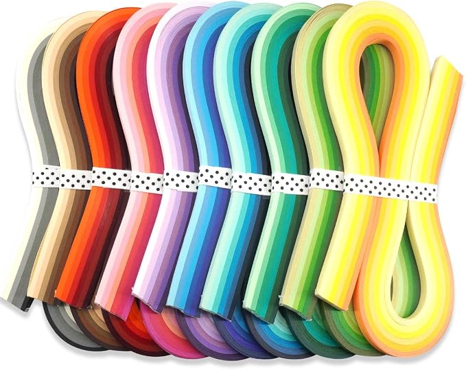 JUYA Multi-Color Paper Quilling Strips Set 60 Colors 10 Packs 54cm Length Paper by JUYACrafts
