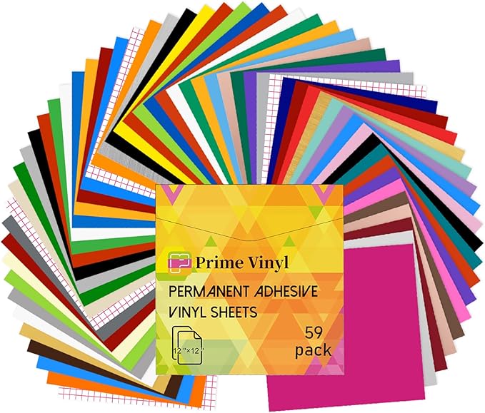 Prime Vinyl 59 Pack Permanent Vinyl Compatible by PrimeVinyl