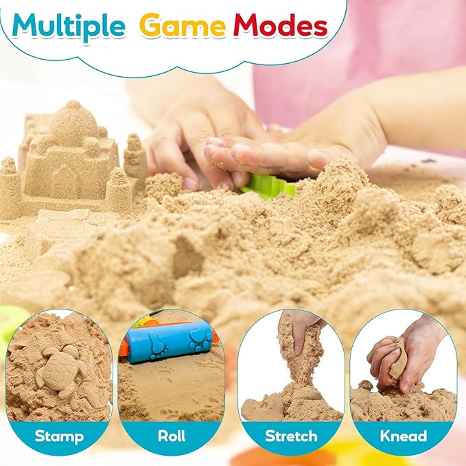 FURWEY 6.6lbs Play Sand, Natural Brown Sensory Sand, Suitable - Image 4