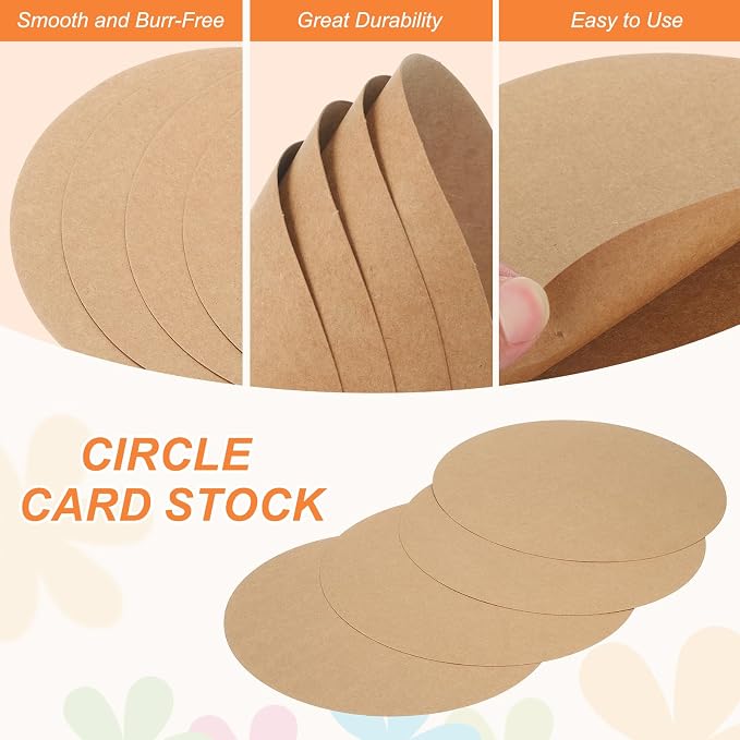 MECCANIXITY 24 Pcs Circle Card Stock, 10inch Round Cutouts Paper Thick - Image 3