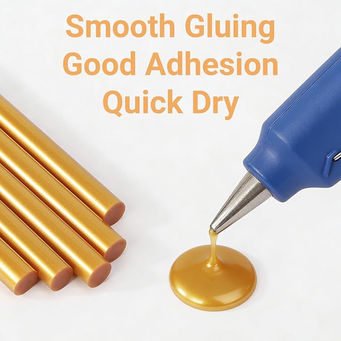 72 Pack Metallic Gold Hot Glue Sticks Full Size, 0.43x4 in Sealing Wax Sticks - Image 3