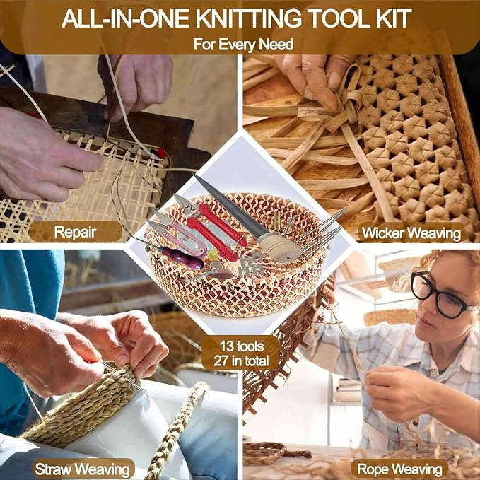 CCFREELIFE Upgrade 22 Pcs Basket Weaving Supplies, Basket Weaving Kits - Image 3
