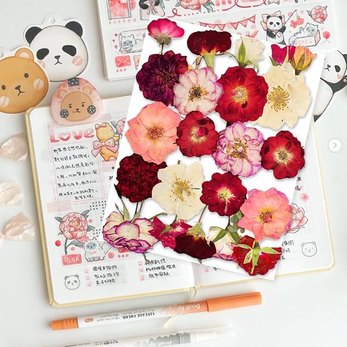 Rose Pressed Flowers for Crafts, TrendCart Real Natural Dry Pressed Flowers for - Image 4