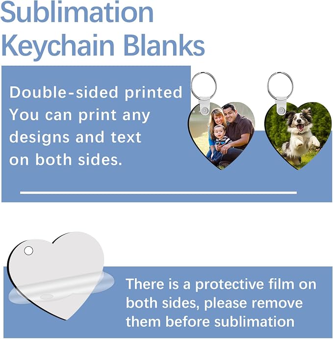 240Pcs Sublimation Keychain Blanks Double Sides 80 MDF Sublimation Keychains - Image 4