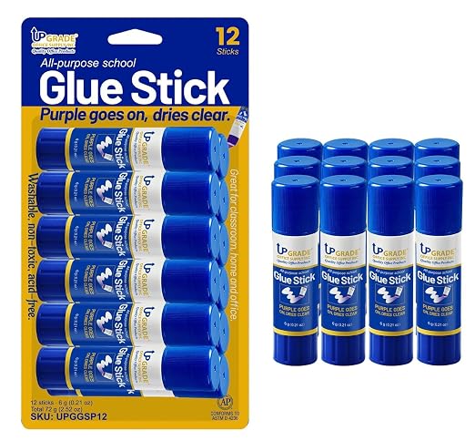 Upgrade Office Supply Glue Sticks, Washable Non Toxic, by UpgradeOfficeSupply