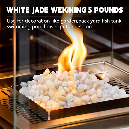 10 lb Natural Polished White Pebbles, 1/2 Inch Decorative White Rocks - Image 3