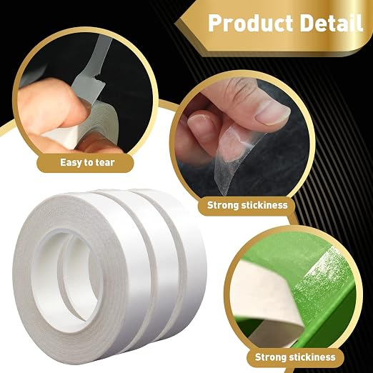 3 Rolls Thin Double Sided Tape for Crafts, Scrapbooking, Photography, Paper - Image 4