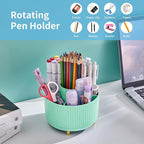 Marbrasse Desk Organizer, 360-Degree Rotating Pen Holder, Desk Organizers and - Image 3
