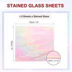 PATIKIL 4 x 4 Inch Transparent Stained Glass Sheets, 2 Sheets Mosaic Glass - Image 2