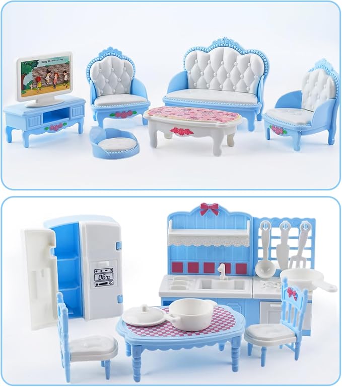 35 Pcs Dollhouse Furniture Accessories Set Mini House Furniture Small Dollhouse - Image 3