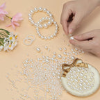 Hudinsun 1200 Pcs Pearl Beads for Jewelry Making, 5 Size Round Pearls for - Image 3