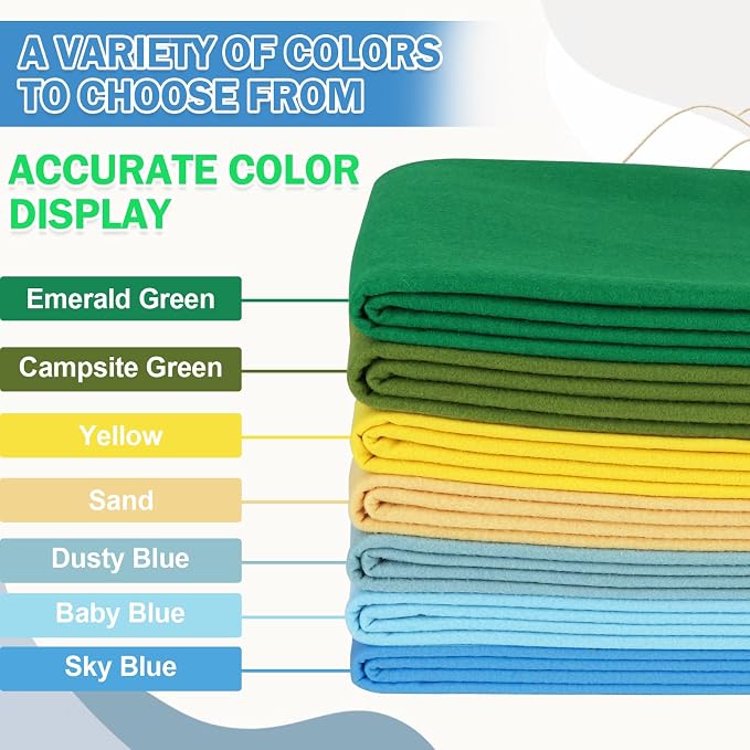 XSEINO Dusty Blue Large Felt Fabric 108" X 36 ", 1.4 mm Thick Soft Felt Fabric - Image 5