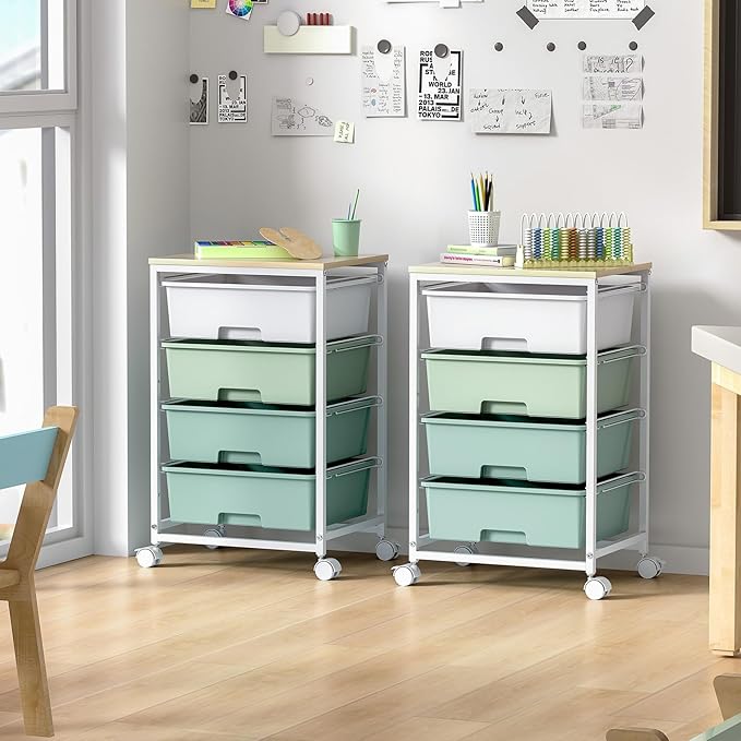 SYKIARIOL Utility Cart with 4 Drawers, Rolling Storage Cart with Drawers - Image 2