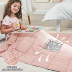 Pink Weighted Blanket Kids 5lbs, Cooling Heavy Throw Blanket - Image 3
