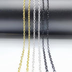 60 Feet Metal Iron Necklace Chains 3mm Bulk Curb Link Chain - Image 7