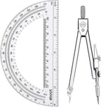 Drawing Compass and 6 Inch Protractor, Student Geometry Math Set by eBoot