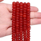Songxi 5x8mm Natural Orange Red Chalcedony Stone Rondelle Beads, Gemstone by SongXi